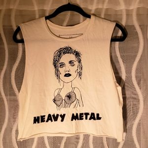 Ladies "Heavy Metal"  Muscle Crop Top Sz.M